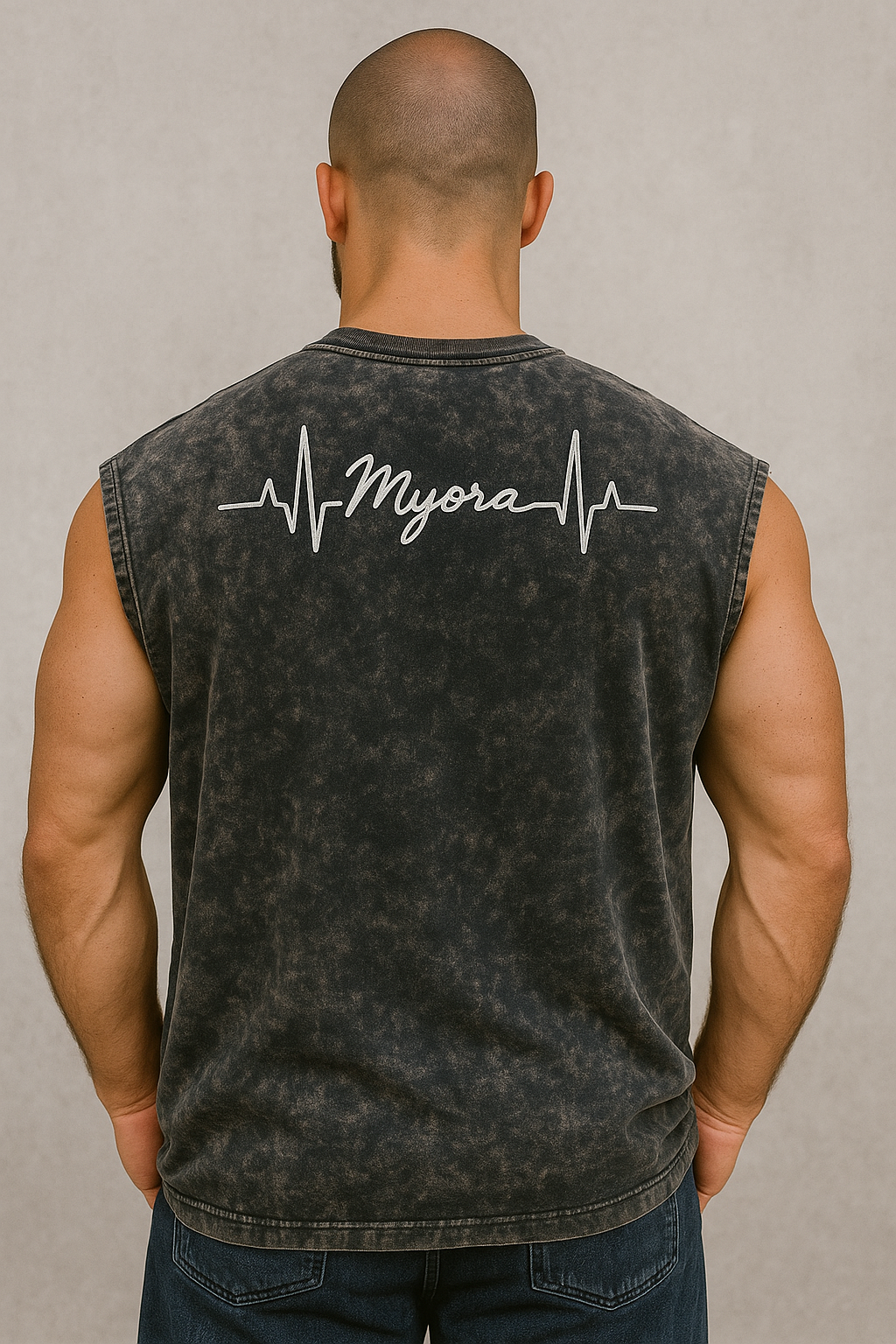 Sleeveless Oversize Acid wash T-shirt