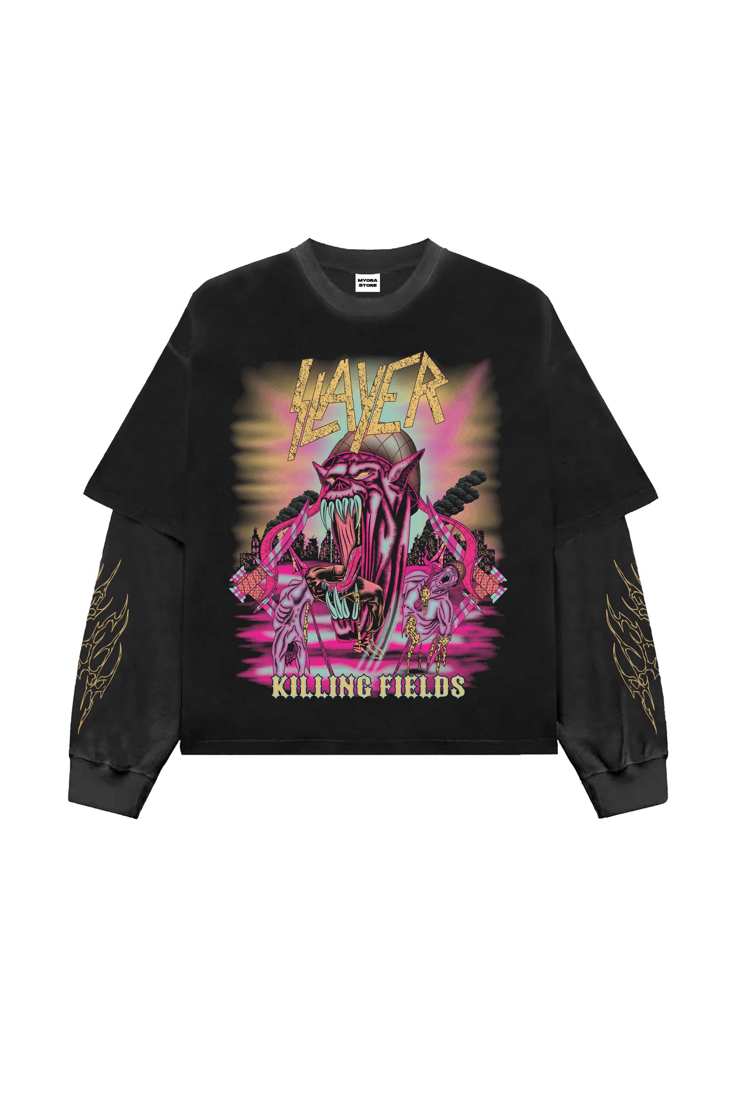 Slayer Designed Oversized Long Sleeve Tee